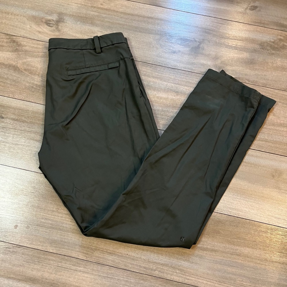 Lululemon Commission Pant Slim 36 Dark Olive Green Tech Chino Trousers 32 Inseam